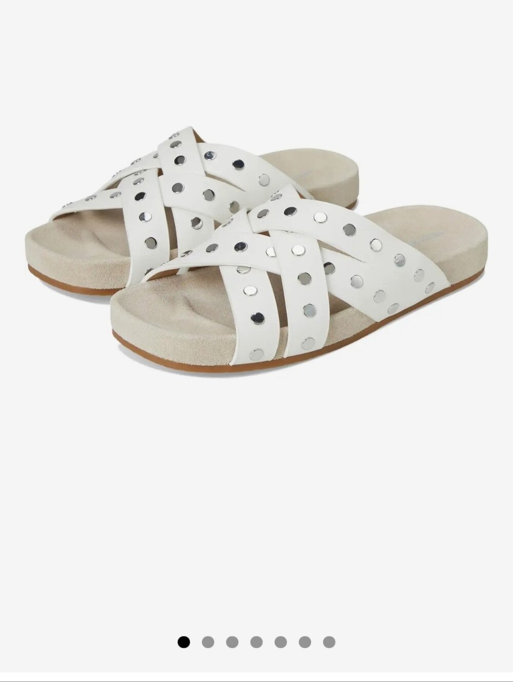 NWT Michael Kors Ivory Crisscross Stud Slide Sandals